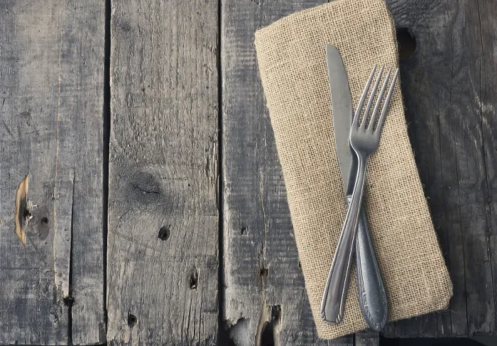 Framed Print : Rustic Flatware Print on Wooden Table Framed Print : Rustic Flatware Print on Wooden Table