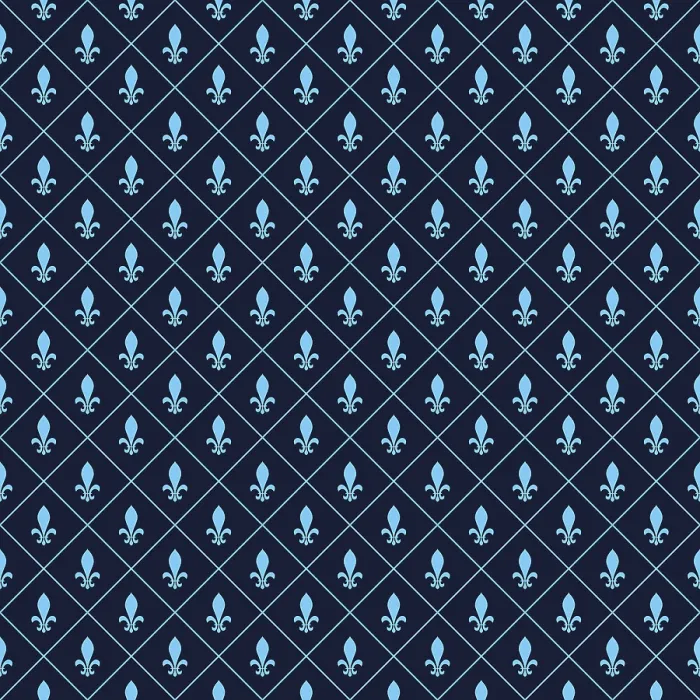 Framed Print : Blue Fleur-de-lis Seamless Vector Print Framed Print : Blue Fleur-de-lis Seamless Vector Print