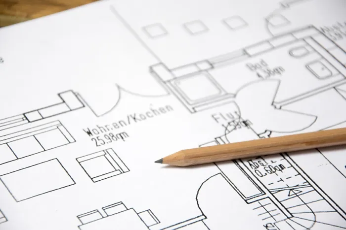 Framed Print : Floor Plan Print of an Apartment Framed Print : Floor Plan Print of an Apartment
