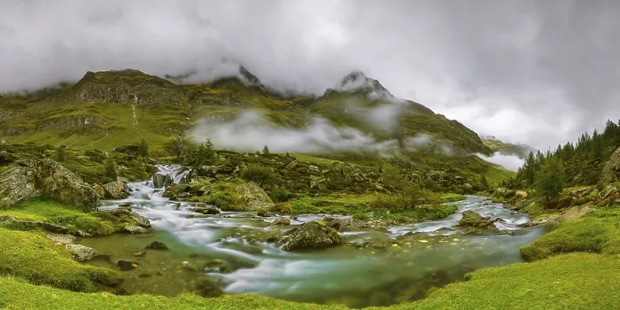 Framed Print : Fog Clouds over Passeier Valley Print, South Tyrol, Italy Framed Print : Fog Clouds over Passeier Valley Print, South Tyrol, Italy