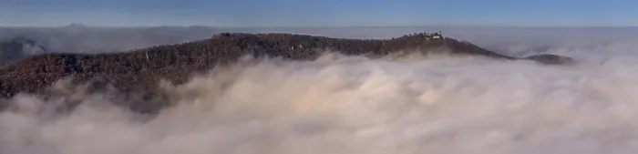 Framed Print : Fog, Teck Castle Print above the clouds, Germany