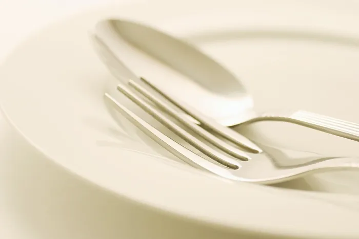 Framed Print : Fork and Spoon Print on Plate Framed Print : Fork and Spoon Print on Plate