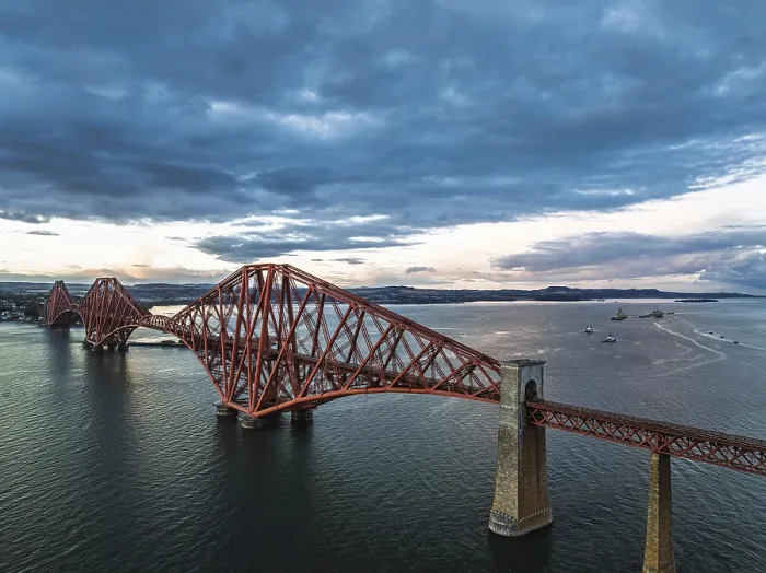 Framed Print : Forth Bridge Print from a Drone, Scotland Framed Print : Forth Bridge Print from a Drone, Scotland