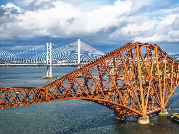 Framed Print : Forth Bridge Print: Drone View, Scotland Framed Print : Forth Bridge Print: Drone View, Scotland