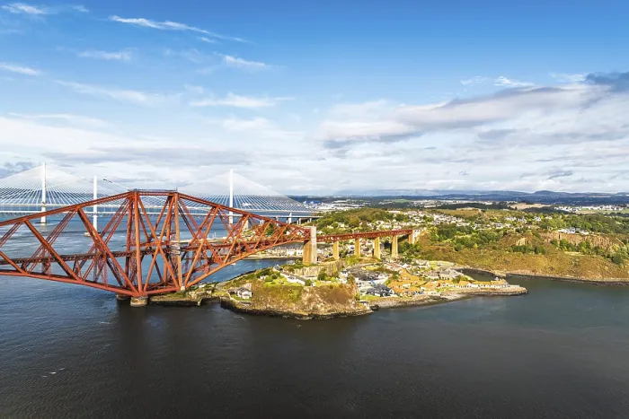 Framed Print : Forth Bridge Print from a Drone, Scotland Framed Print : Forth Bridge Print from a Drone, Scotland