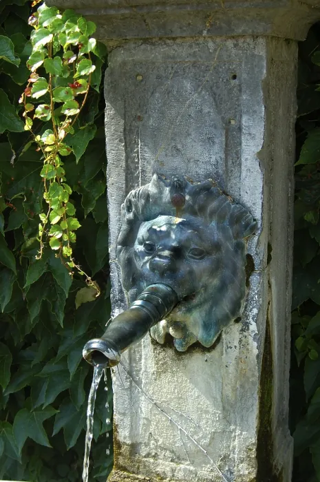 Framed Print : Fountain with Gargoyle Print Framed Print : Fountain with Gargoyle Print