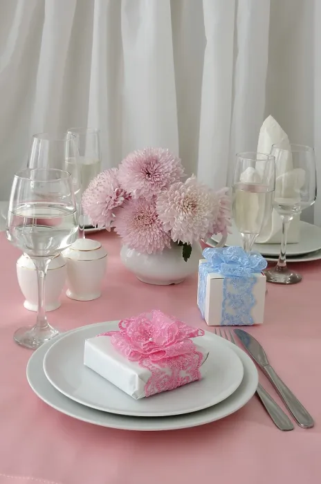 Framed Print : Pink Fragment Table Setting Print Framed Print : Pink Fragment Table Setting Print