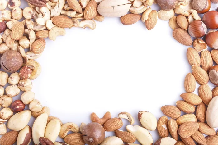 Framed Print : Nutty Frame Print - Top View on White Background