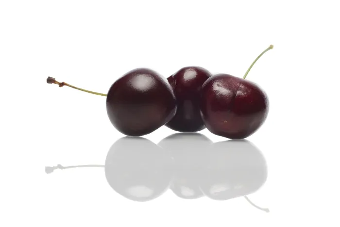 Framed Print : Three Cherries on Glossy Surface Print Framed Print : Three Cherries on Glossy Surface Print