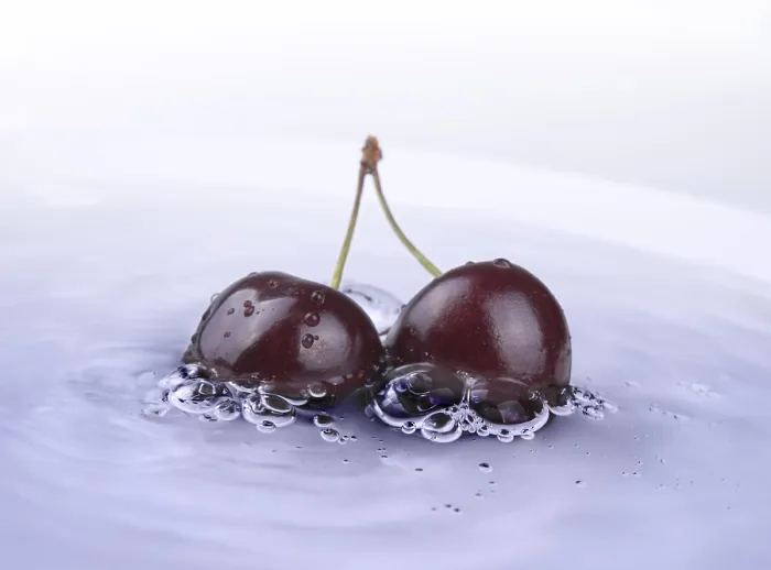 Framed Print : Fresh Cherry in Water Print Framed Print : Fresh Cherry in Water Print