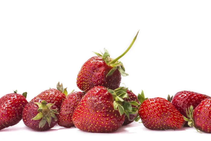 Framed Print : Fresh Strawberries on White Background Print Framed Print : Fresh Strawberries on White Background Print