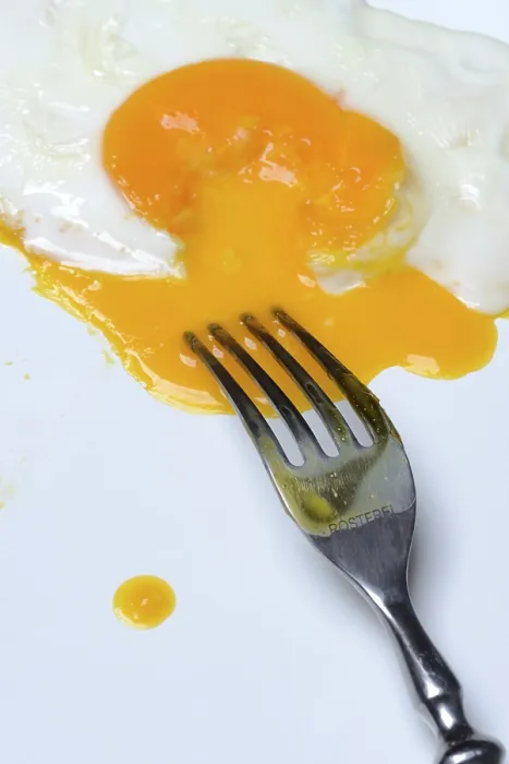 Framed Print : Fried Egg Print with Fork Framed Print : Fried Egg Print with Fork