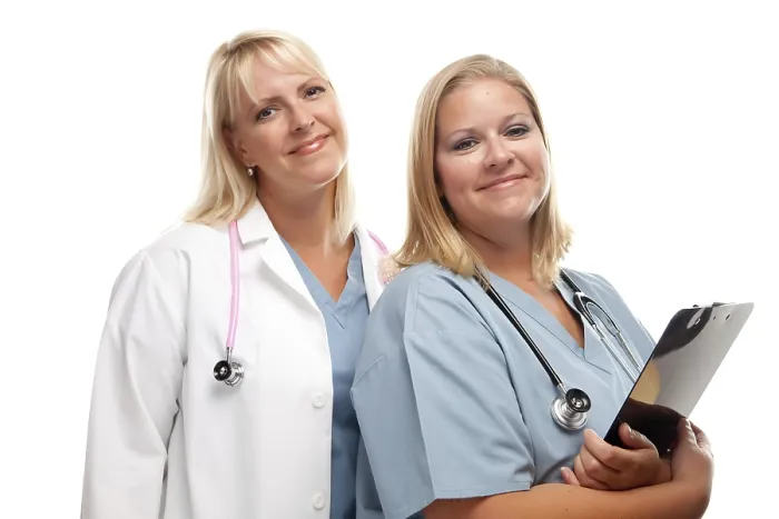 Framed Print : Two Friendly Medical Professionals Print Framed Print : Two Friendly Medical Professionals Print