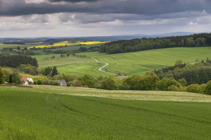 Framed Print : Frotschau, Germany - Cultivated Landscape Print Framed Print : Frotschau, Germany - Cultivated Landscape Print