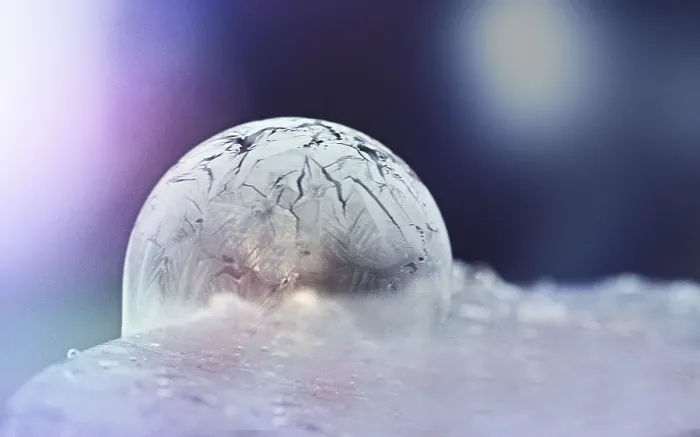 Framed Print : Frozen Soap Bubble Print, Winter Scene Framed Print : Frozen Soap Bubble Print, Winter Scene