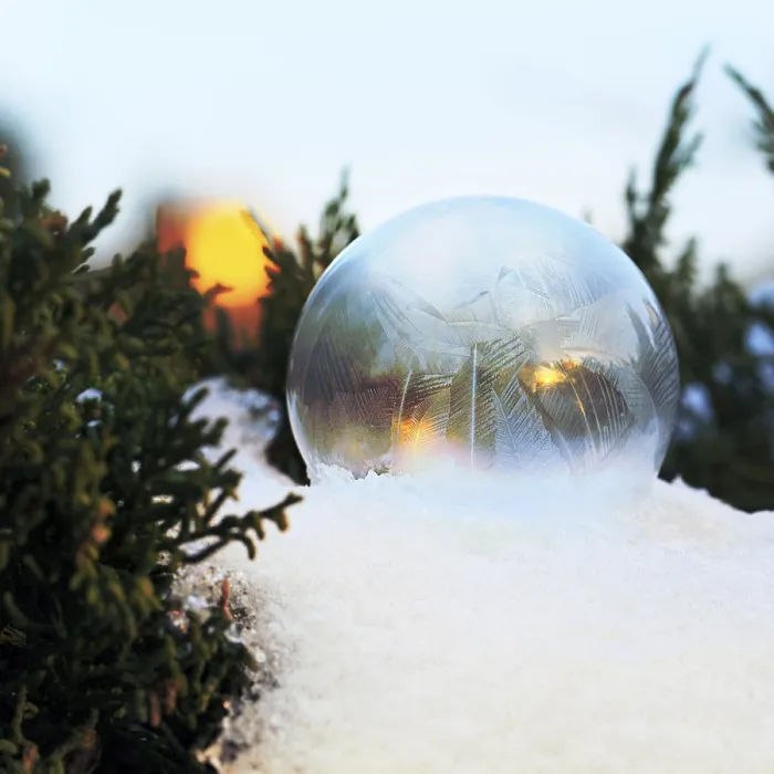 Framed Print : Frozen Soap Bubble in Snow Forms Ice Crystals Print, Germany Framed Print : Frozen Soap Bubble in Snow Forms Ice Crystals Print, Germany