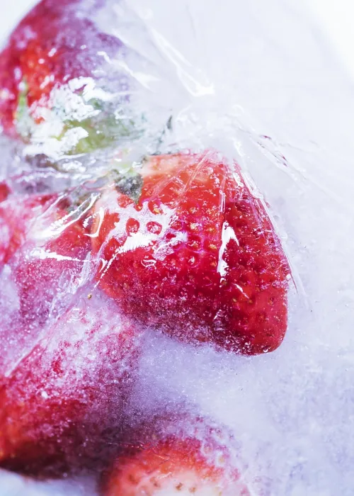 Framed Print : Frozen Strawberries Print Framed Print : Frozen Strawberries Print