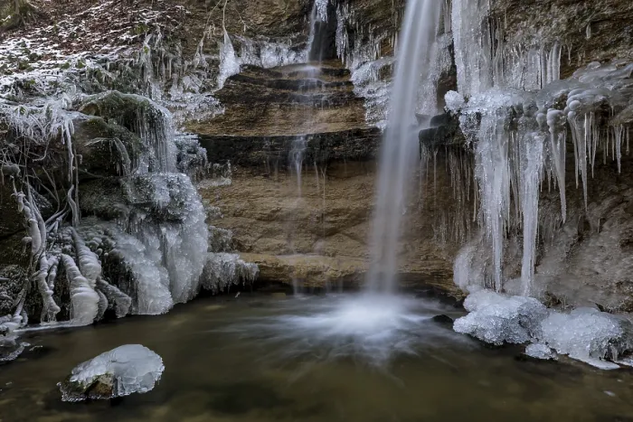 Framed Print : A Frozen Waterfall Print, Lake Constance, Switzerland Framed Print : A Frozen Waterfall Print, Lake Constance, Switzerland