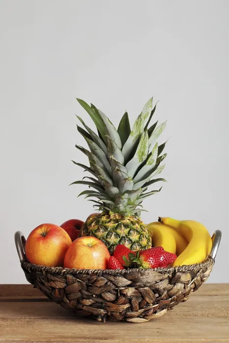 Framed Print : Fruit Basket Print with Pineapple, Apples and Fruits Framed Print : Fruit Basket Print with Pineapple, Apples and Fruits