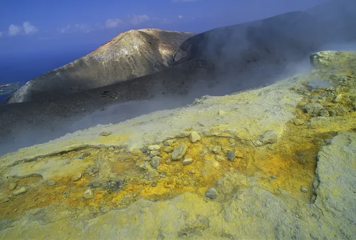 Framed Print : Fumaroles on Vulcano Crater, Italy Print Framed Print : Fumaroles on Vulcano Crater, Italy Print