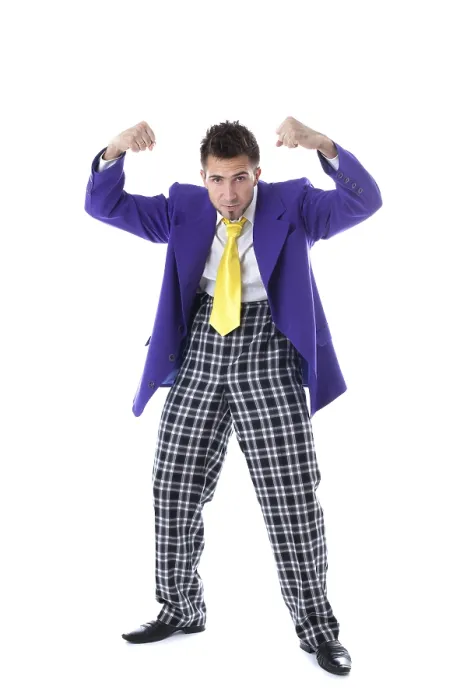 Framed Print : Funny Man in Large Suit Print Framed Print : Funny Man in Large Suit Print