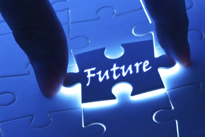 Framed Print : Future Concept Print - Puzzle Piece with Backlit Words Framed Print : Future Concept Print - Puzzle Piece with Backlit Words