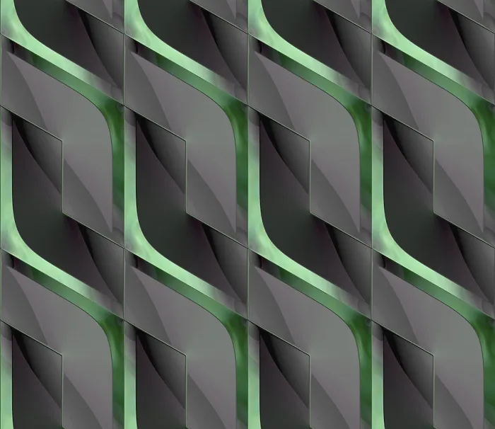Framed Print : Futuristic 3D Print of Black and Green Angular Shapes Framed Print : Futuristic 3D Print of Black and Green Angular Shapes