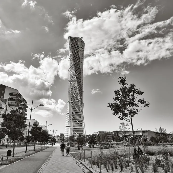 Framed Print : Turning Torso Futuristic Skyscraper Print, Malmö, Sweden Framed Print : Turning Torso Futuristic Skyscraper Print, Malmö, Sweden