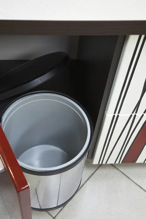 Framed Print : Empty Garbage Can in Modern Kitchen Print Framed Print : Empty Garbage Can in Modern Kitchen Print