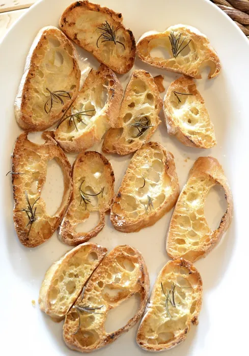 Framed Print : Print of Garlic Bread with Herbs on White Bread