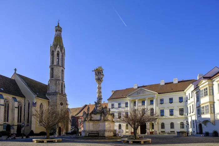 Framed Print : Geisskirche and Trinity Column Print, Sopron, Hungary Framed Print : Geisskirche and Trinity Column Print, Sopron, Hungary