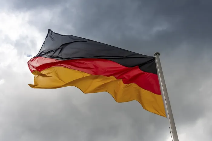 Framed Print : Germany Flag Print: Black-Red-Gold in the Wind, Berlin Framed Print : Germany Flag Print: Black-Red-Gold in the Wind, Berlin
