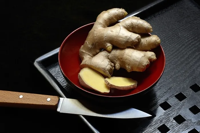 Framed Print : Ginger Root in Tea Bowl Print, Zingiber officinale Framed Print : Ginger Root in Tea Bowl Print, Zingiber officinale