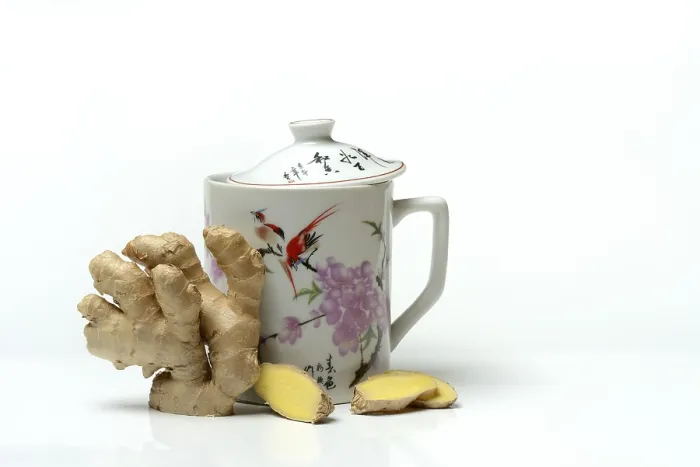 Framed Print : Ginger Root with Cup, Ginger Tea Print Framed Print : Ginger Root with Cup, Ginger Tea Print
