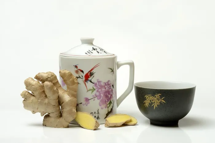 Framed Print : Ginger Root with Cup Print - Ginger Tea Framed Print : Ginger Root with Cup Print - Ginger Tea