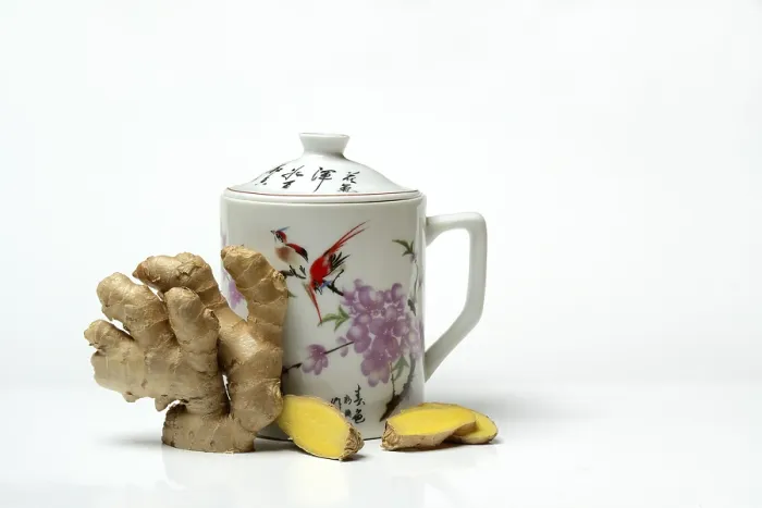 Framed Print : Ginger Root with Cup, Ginger Tea Print Framed Print : Ginger Root with Cup, Ginger Tea Print