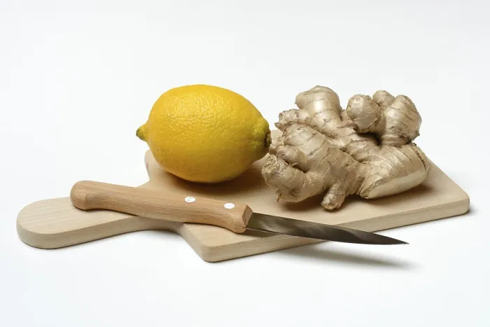 Framed Print : Ginger Root and Lemon Print on Cutting Board Framed Print : Ginger Root and Lemon Print on Cutting Board