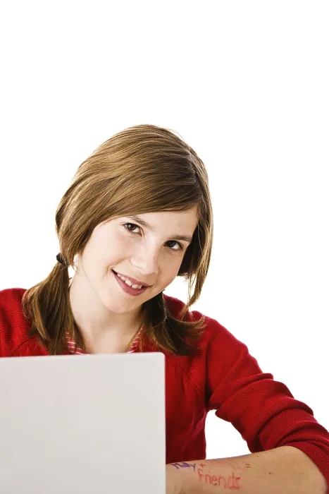 Framed Print : Girl on Computer Print Framed Print : Girl on Computer Print