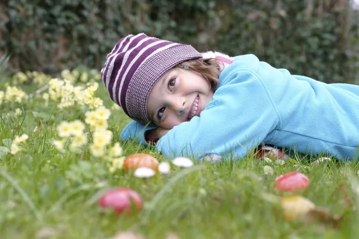 Framed Print : Girl with Easter Eggs Spring Meadow Print Framed Print : Girl with Easter Eggs Spring Meadow Print