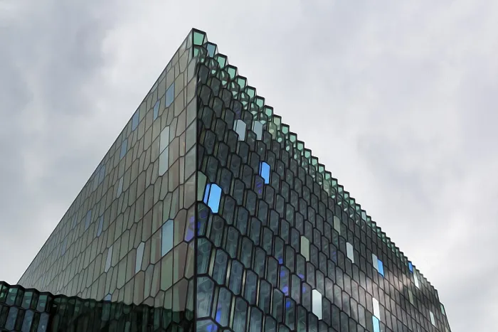 Framed Print : Harpa Concert Hall Glass Façade Print Framed Print : Harpa Concert Hall Glass Façade Print