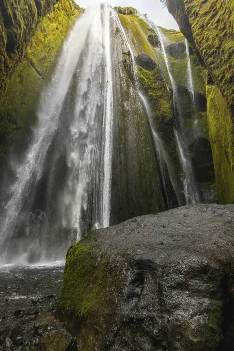 Framed Print : Gljufrabui Waterfall Print, South Coast, Iceland
