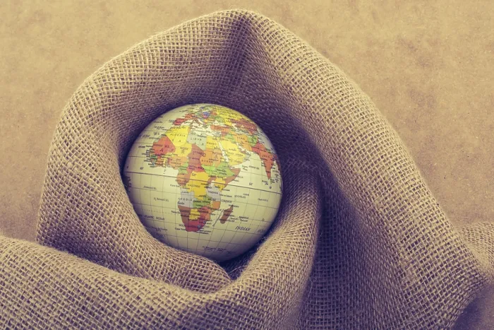 Framed Print : Globe Print on Canvas Background Framed Print : Globe Print on Canvas Background