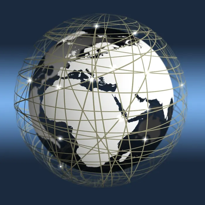 Framed Print : Globe Surrounded by Network Print Framed Print : Globe Surrounded by Network Print