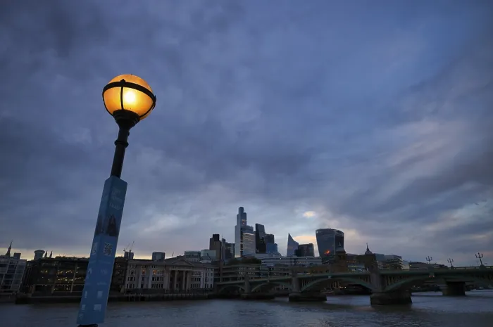 Framed Print : Glowing Lantern Print in London's Financial District Framed Print : Glowing Lantern Print in London's Financial District