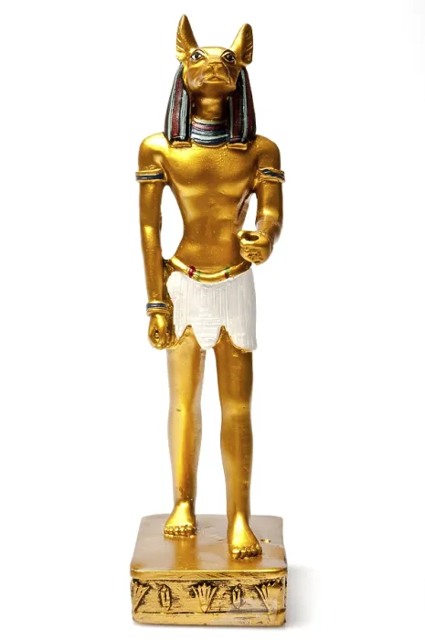 Framed Print : Gold Anubis Statue Facing Forward Print Framed Print : Gold Anubis Statue Facing Forward Print