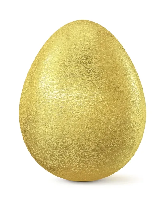 Framed Print : Golden Easter Egg Print on White Background Framed Print : Golden Easter Egg Print on White Background