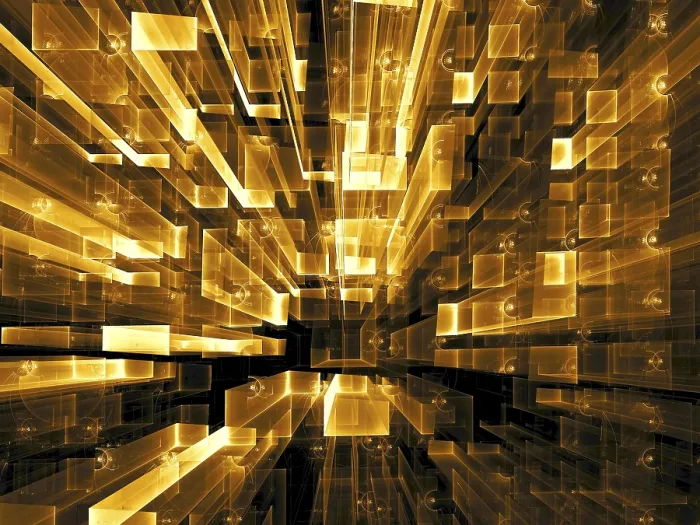 Framed Print : Golden Technology Background Print - Hi Tech Concept Framed Print : Golden Technology Background Print - Hi Tech Concept