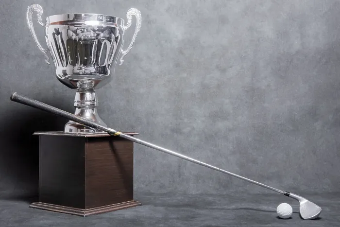 Framed Print : Golf Trophy Print with Copy Space Framed Print : Golf Trophy Print with Copy Space
