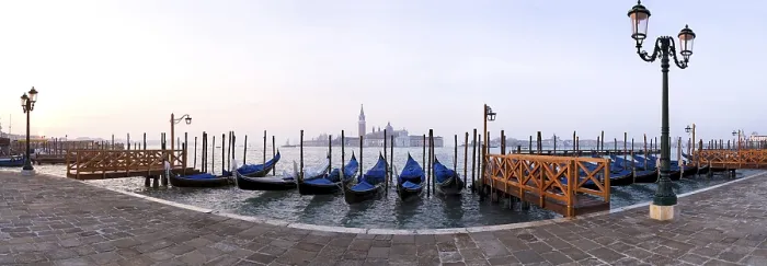 Framed Print : Gondolas in St. Mark's Square Print, Venice, Italy Framed Print : Gondolas in St. Mark's Square Print, Venice, Italy
