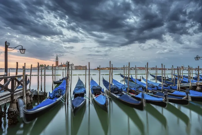 Framed Print : Gondolas on St Mark's Square Venice Print Framed Print : Gondolas on St Mark's Square Venice Print